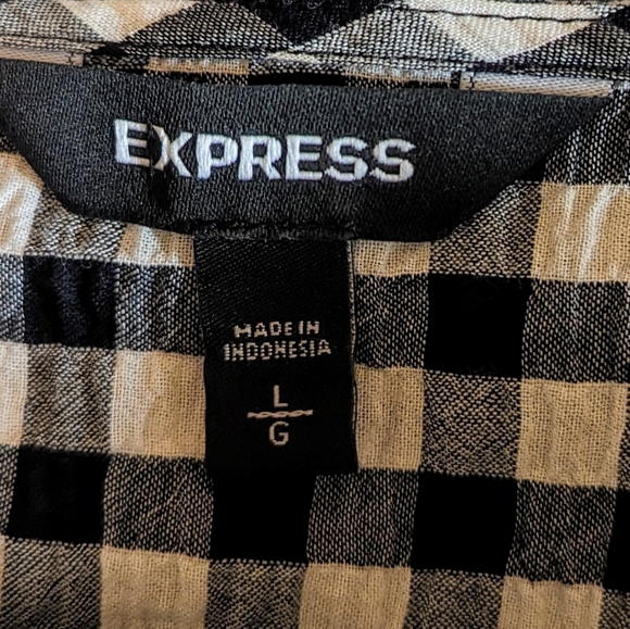 Express EUC Gingham one shoulder strap blouse L - Picture 4 of 6